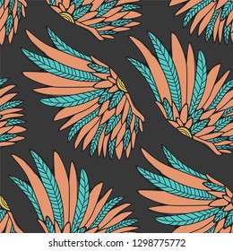 Seamless texture with graphic wings. Repeating pattern with angel or bird wings. Can be used as wallpaper, desktop, wrapping, fabric or background for your blog, covers, cards.