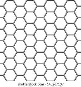 seamless texture gray hex grid on white