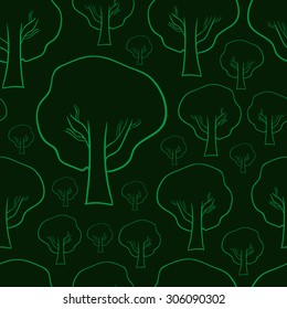Seamless texture with green contours of trees
