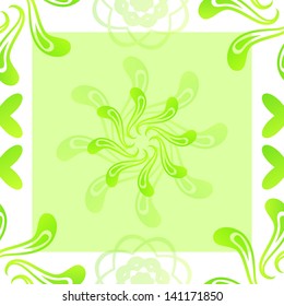 seamless texture with green  flowers mosaic endless pattern