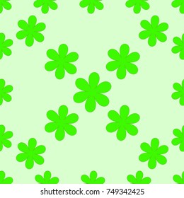Seamless texture. Green flowers on a green background