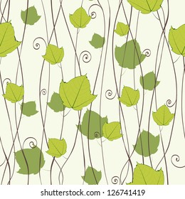 Seamless texture with green leaves