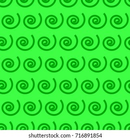 Seamless texture. Green spirals on Green background
