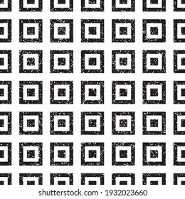 Seamless texture with grunge black squares