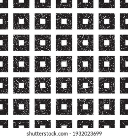 Seamless texture with grunge black squares