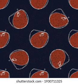 Seamless texture with grunge bubblefish in fishbowl.