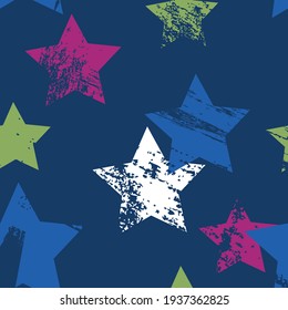 textura sin fisuras de una estrella de color gris sobre un fondo azul