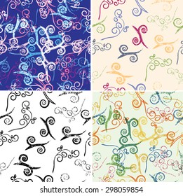 Seamless Texture with Grunge Swirl Elements . 