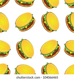 Seamless texture of hamburger. Illustration of the designer on a white background