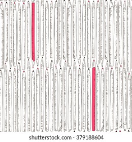 Seamless texture with hand drawn comic pencils. Template for design backgrounds, textile, wrapping paper, package