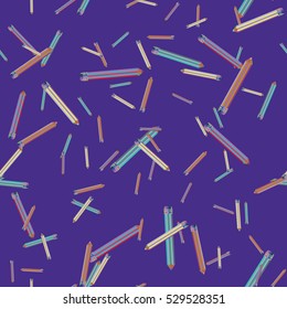 Seamless texture with hand drawn comic pencils. Colorful pencil endless pattern. Template for design backgrounds, textile, wrapping paper, package.