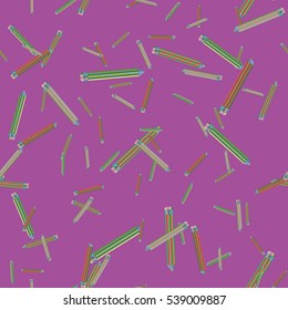 Seamless texture with hand drawn comic pencils. Colorful pencil endless pattern. Template for design backgrounds, textile, wrapping paper, package.