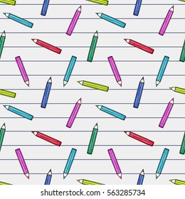 Seamless texture with hand drawn pencils. 