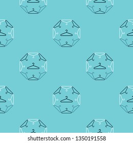 Seamless texture with hangers. Isolated linear simple flat shapes. Graphic vector print.