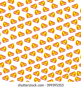 Seamless texture of hard cheese pieces. Cheese with holes Wallpaper. Cheese background. Icons cheese pattern.Background for pizzerias.