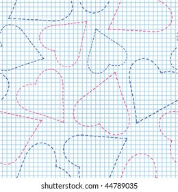 seamless texture with heart on square paper