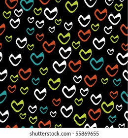 Seamless texture with hearts.