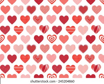seamless texture with hearts, background on Valentine's Day