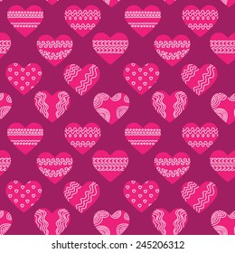 seamless texture with hearts, background on Valentine's Day