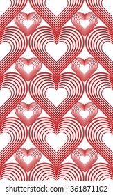 Seamless texture with hearts metamorphosis for your creativity