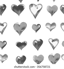 seamless texture of hearts vector watercolor drawing