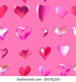 seamless texture of hearts vector watercolor drawing