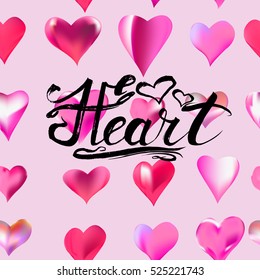 seamless texture of hearts vector watercolor drawing