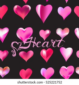 seamless texture of hearts vector watercolor drawing