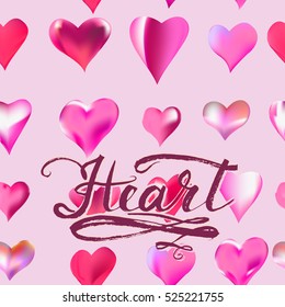 seamless texture of hearts vector watercolor drawing