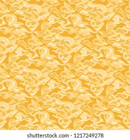 Seamless texture of heavenly cloud shape on marigold base for luxury wallpaper, background or backdrop. Changeable color as you see fit to match the interior or theme.