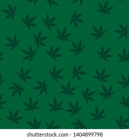 Seamless texture with hemp leaves