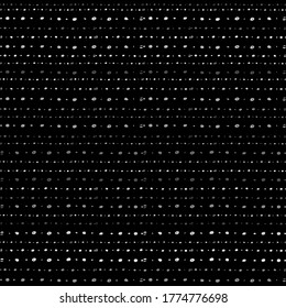 Seamless Texture of Horizontal lines, vector pattern of digital waves, white stripes on black background, texture design template
