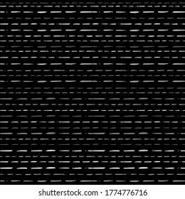 Seamless Texture of Horizontal lines, vector pattern of digital waves, white stripes on black background, texture design template