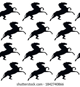 seamless texture horses black silhouette vector
