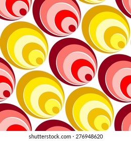 Seamless texture with hot colored circles and rings