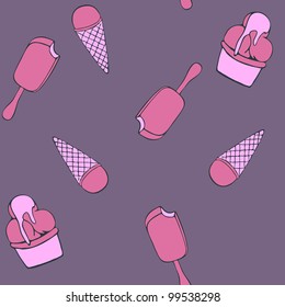 Seamless texture of ice cream, vector illustration