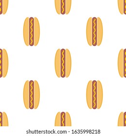 Seamless texture with the image of a hot god. Fast food. Vector illustration