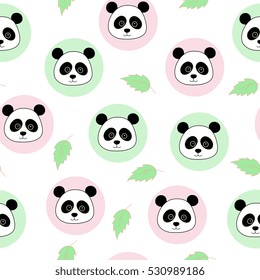 seamless texture with the image of pandas
