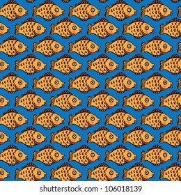 Seamless texture of the image sets of goldfish / Ornamental fish