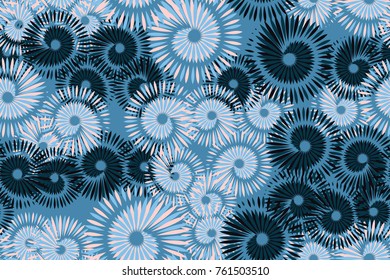 Seamless texture with the image of spiral stars. Suitable for 3D models, textiles, wallpapers and design.