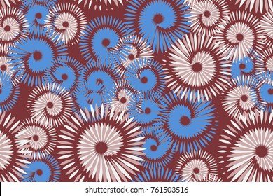 Seamless texture with the image of spiral stars. Suitable for 3D models, textiles, wallpapers and design.