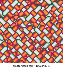 Seamless texture. The interwoven multi-colored elements are in disarray. Camouflage for fashion design.