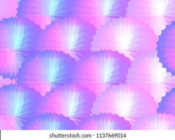 Seamless texture with  iridescent flowers. Foil pattern with divorces. Vector background for your creativity