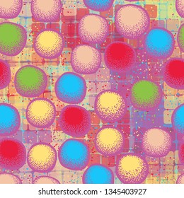 Seamless texture. Irregular balls randomly arranged on an abstract background.