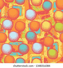 Seamless texture. Irregular balls randomly arranged on an abstract background.