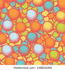 Seamless texture. Irregular balls randomly arranged on an abstract background.