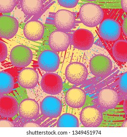 Seamless texture. Irregular balls randomly arranged on an abstract background.
