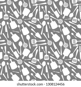 seamless texture of kitchen utensils. vector illustration
