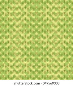 Seamless texture of knitted fabric with jacquard pattern in folk style