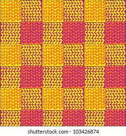 seamless texture of knitted fabric in a patchwork style / Knitted fabric